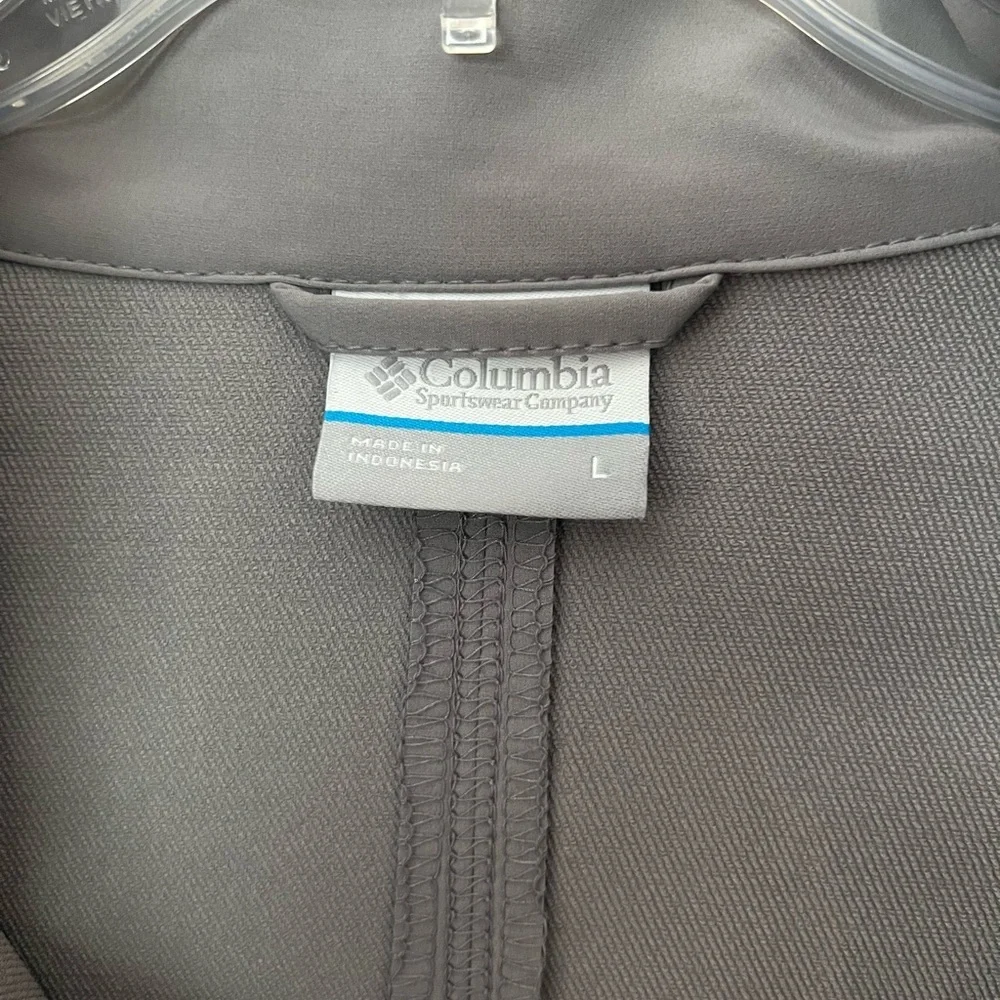 Columbia Women’s Gray Full Zip Utility Jacket‎ Large Hood Pocket Outdoor
